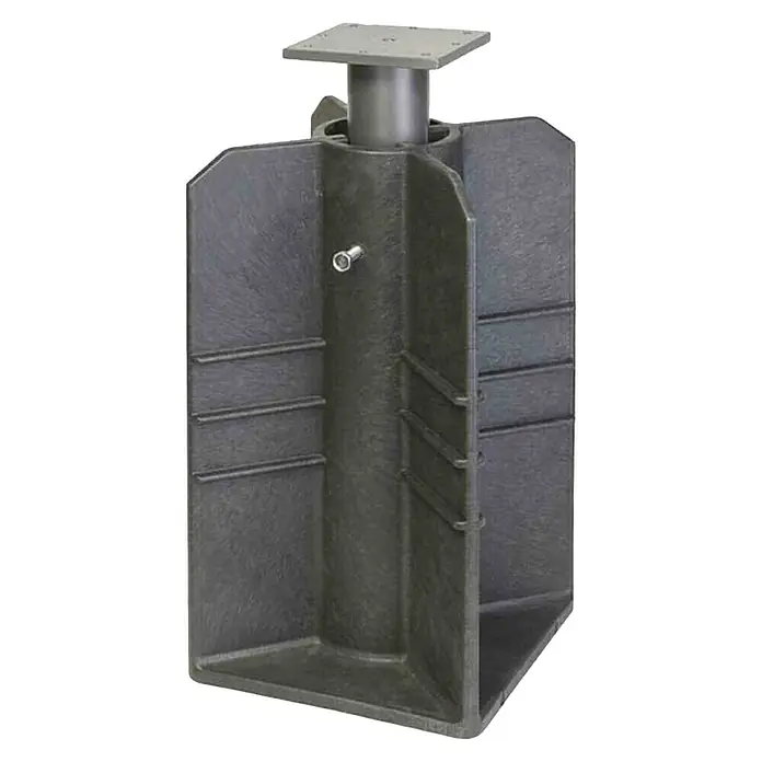 Siena Garden Schirmständer Earthbase28 x 28 cm, Passend für: Alle Siena Garden Ampelschirm-Modelle, Schwarz - Hier ist eine Nahaufnahme eines schwarzen, schützenden Pfostenschutzes, der langlebigen Schutz und Stabilität bietet.