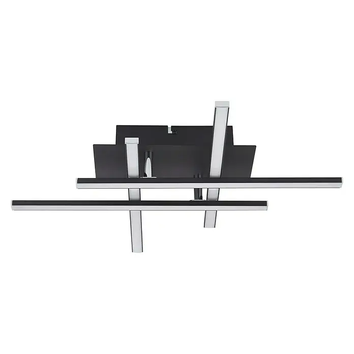 Searchlight LED-Deckenleuchte - 20 W, L x B x H: 45,5 x 45,5 x 85 cm, Schwarz, Weiß, 4 Stk. - Deckenleuchte mit rechteckiger, asymmetrischer Form in Schwarz und Chrom für eine moderne Beleuchtungslösung.