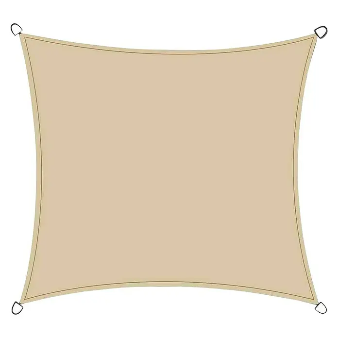 Siena Garden Sonnensegel SolinoL x B: 360 x 360 cm, Ecru, Quadratisch - Beiges Sonnensegel mit Edelstahlringen an den Ecken zur einfachen Befestigung und für optimalen Sonnenschutz im Garten oder auf der Terrasse.