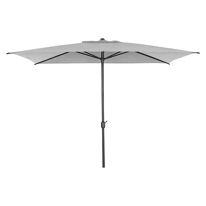 Siena Garden Marktschirm Isa - Grau, Bespannungsmaß (L x B): 300 x 200 cm - Grauer rechteckiger Gartenschirm mit stabilem Gestell für sonnige Tage im Freien.