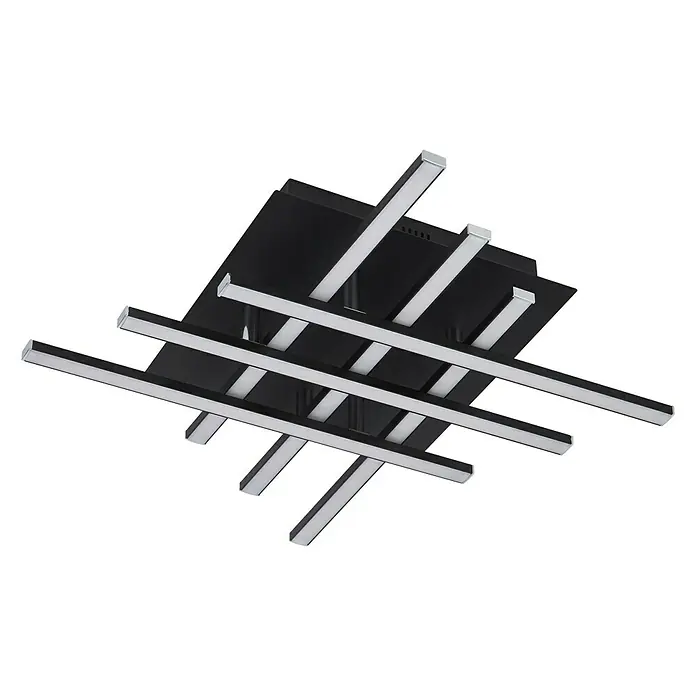 Searchlight LED-Deckenleuchte - 20 W, L x B x H: 45,5 x 45,5 x 85 cm, Schwarz, Weiß, 6 Stk. - Moderne Deckenleuchte mit schwarzem quadratischem Design und weißen LED-Streifen, die ein stilvolles Ambiente schafft.