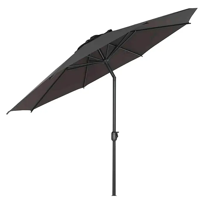 Siena Garden Marktschirm rund Isa - Anthrazit, Durchmesser Bespannung: 300 cm - Bild einer stilvollen, dunkelgrauen Gartenschirm für sonnige Tage, ideal für den Garten oder die Terrasse.