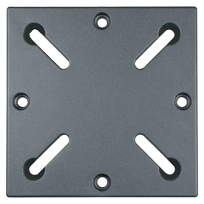 Siena Garden Adapterplatte Bodenständer - Passend für: Schirme mit einem Lochabstand von 64 mm bis 113 mm, Stahl - Quadratische Montageplatte mit Bohrungen und Schlitzen zur sicheren Befestigung verschiedener Geräte oder Komponenten.
