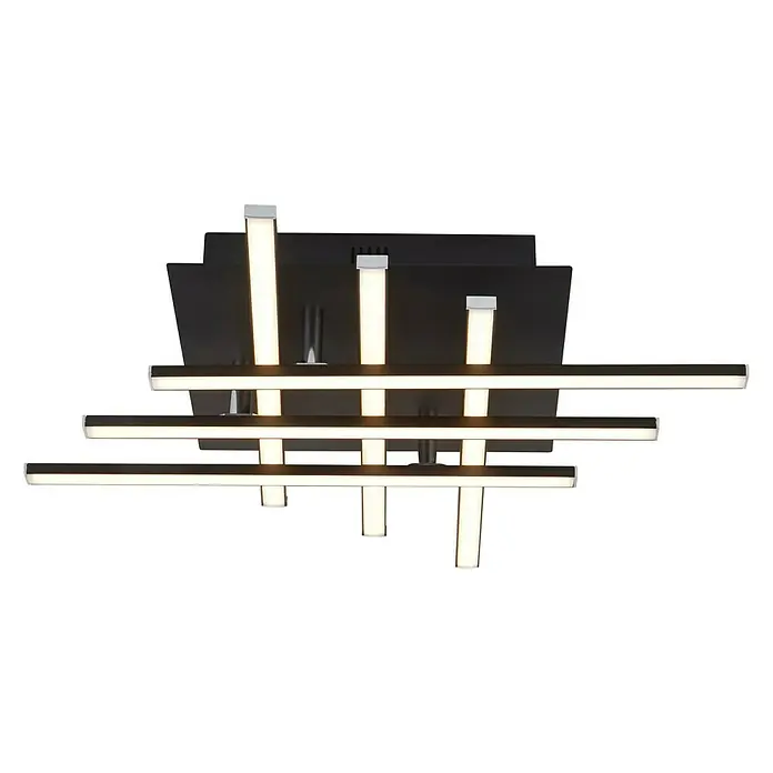 Searchlight LED-Deckenleuchte - 20 W, L x B x H: 45,5 x 45,5 x 85 cm, Schwarz, Weiß, 6 Stk. - Moderner Deckenleuchter mit LED-Leuchten und schwarzem Design für stilvolle Innenraumbeleuchtung.