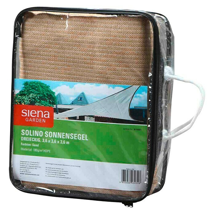 Siena Garden Sonnensegel Solino (L x B: 360 x 360 cm, Natur, Dreieckig) | BAUHAUS