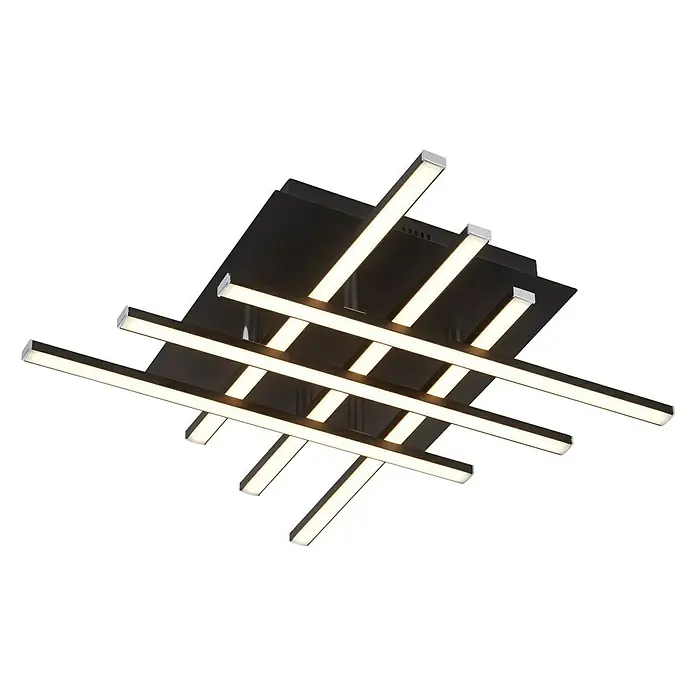 Searchlight LED-Deckenleuchte20 W, L x B x H: 45,5 x 45,5 x 85 cm, Schwarz, Weiß, 6 Stk. - Deckenleuchte mit einem modernen, geometrischen Design mit schwarzen Elementen und integrierter LED-Beleuchtung für ein stilvolles Ambiente.