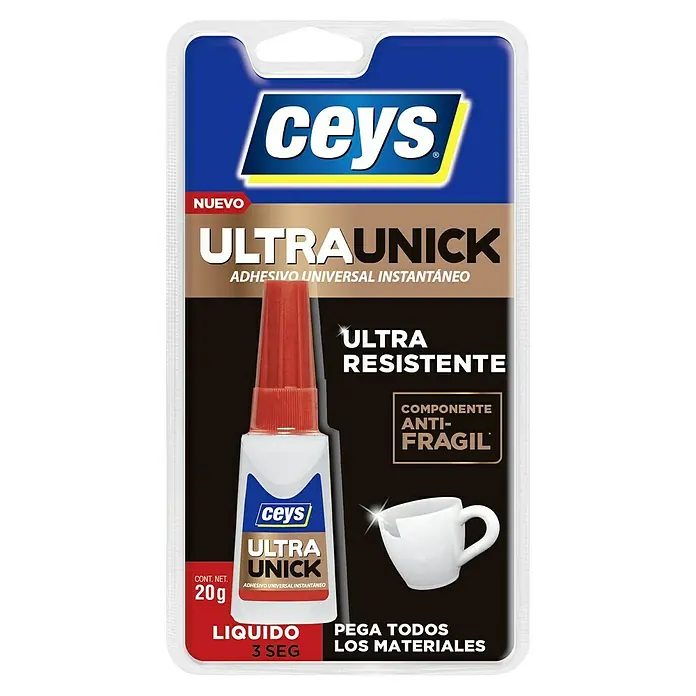 Ceys Pegamento instantáneo Ultra Unick - 20 g - Imagen del adhesivo universal Ceys Ultra Unick.