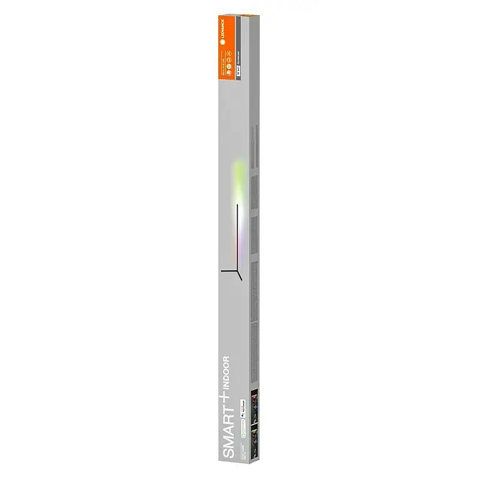 Ledvance Smart+ WiFi LED-Stehleuchte Floor Corner - Höhe: 72 cm, Aluminum, Kaltweiß - Abbildung einer LEDVANCE Smart+ Indoor-Eckleuchte, ideal zur stimmungsvollen Beleuchtung von Innenräumen, mit variablen Farben.