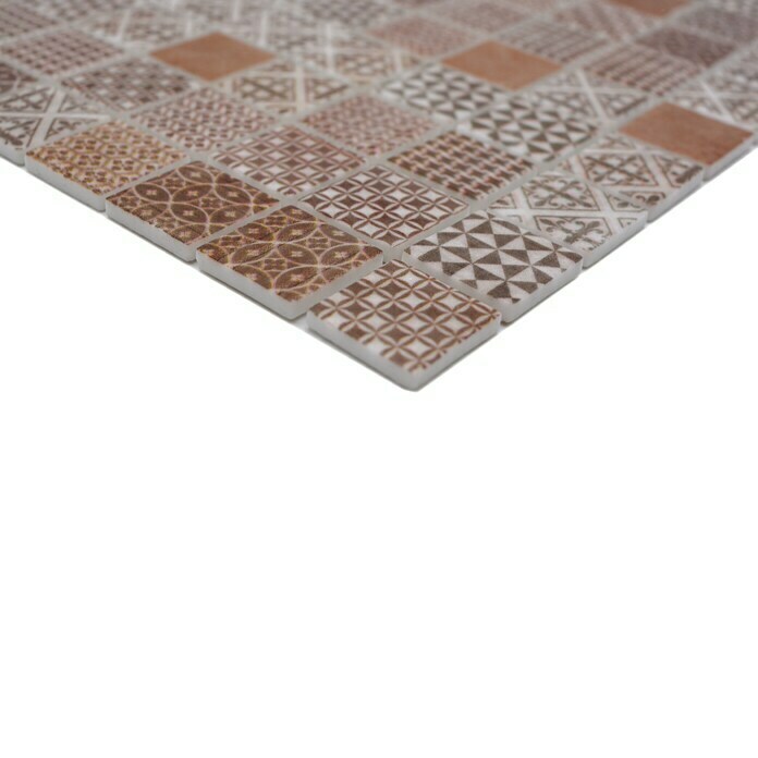 Mosaikfliese Quadrat Eco Mix PATCH 70 (31,5 x 31,5 cm, Braun, Matt)