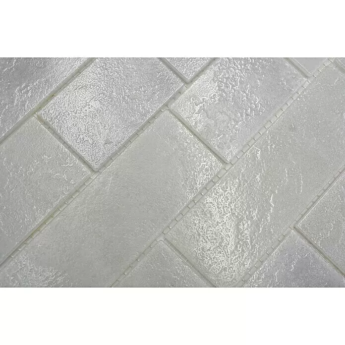 Mosaikfliese Mauerverbund LOFT 39LF - 30 x 30 cm, Weiß, Glänzend - Detailaufnahme