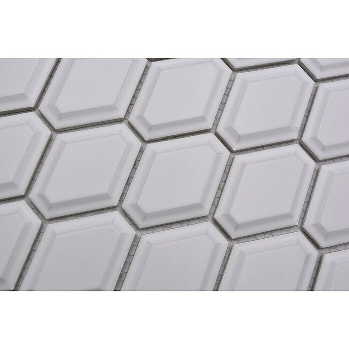 Mozaik pločica Diamant CG MD 3WM  (25,2 x 26,5 cm, Bijele boje, Mat) | BAUHAUS