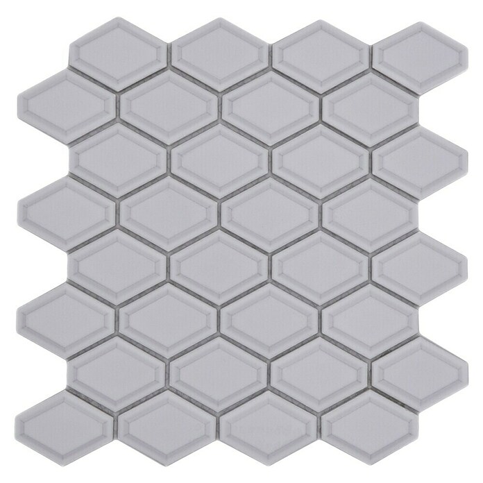Mozaik pločica Diamant CG MD 3WM  (25,2 x 26,5 cm, Bijele boje, Mat) | BAUHAUS