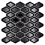 Mosaikfliese Diamant CG MD 5BG (25,2 x 26,5 cm, Schwarz, Glänzend)