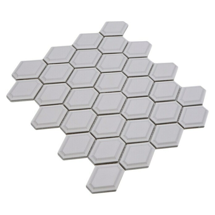 Mozaik pločica Diamant CG MD 3WM  (25,2 x 26,5 cm, Bijele boje, Mat) | BAUHAUS