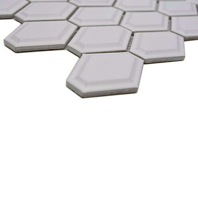 Mozaik pločica Diamant CG MD 3WM  (25,2 x 26,5 cm, Bijele boje, Mat) | BAUHAUS
