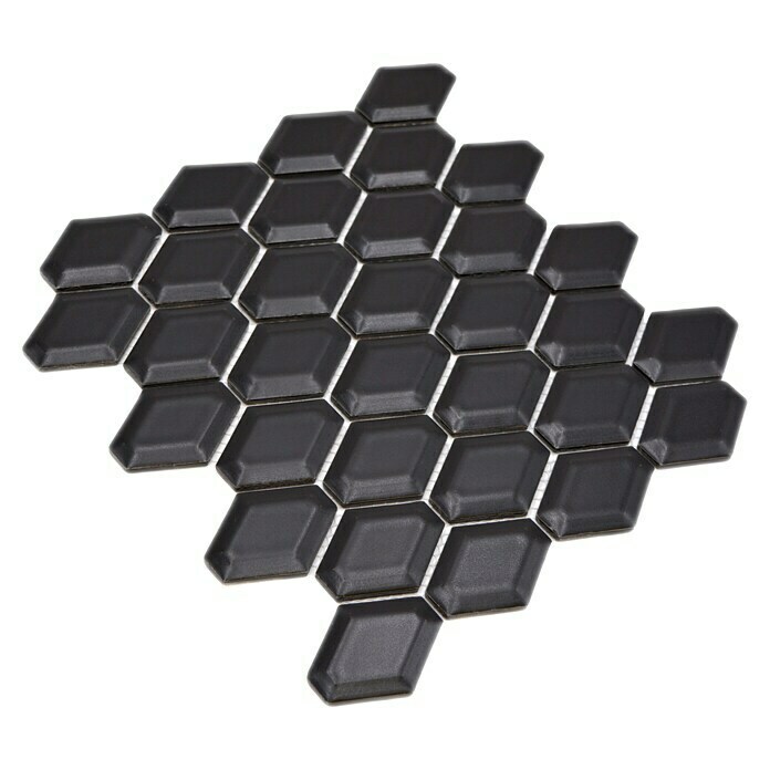 Mosaikfliese Diamant CG MD 7BM (25,2 x 26,5 cm, Schwarz, Matt)