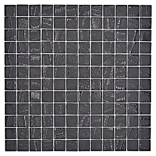 Mosaikfliese Quadrat Eco Uni TINA 03 (31,5 x 31,5 cm, Schwarz/Anthrazit, Matt)