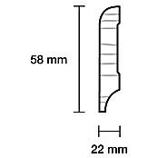 Sockelleiste (2,4 m x 2,2 cm x 5,8 cm, Kiefer, Unbehandelt)