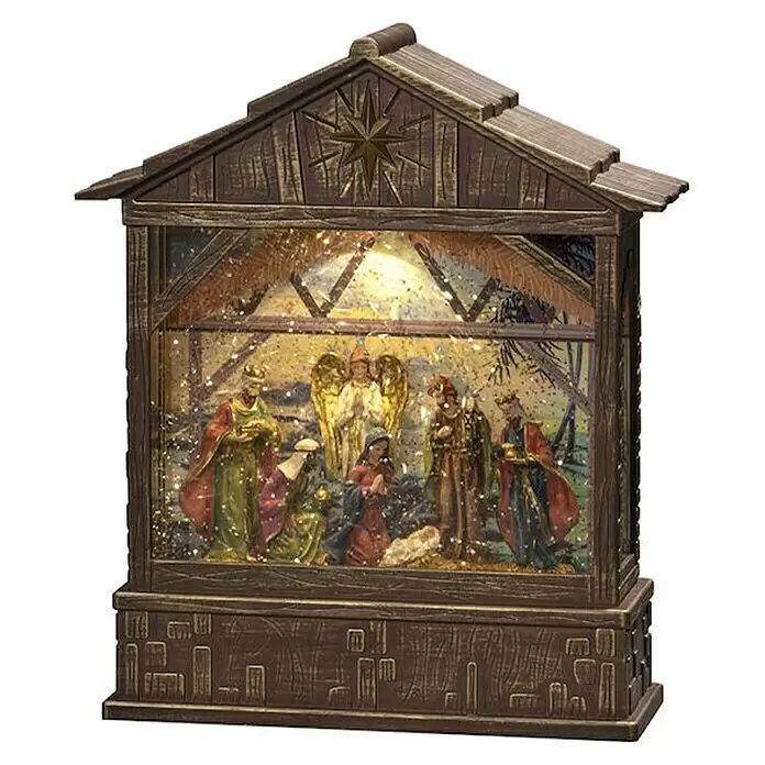 Konstsmide LED-Weihnachtslaterne - 7 x 22 x 25,5 cm, Braun, Batteriebetrieben, IP20 - Vorderansicht
