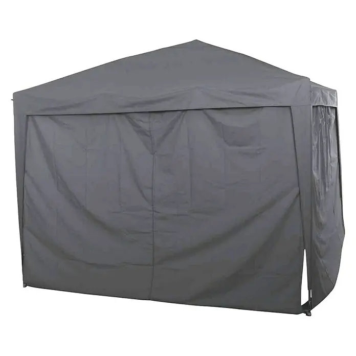 Siena Garden Faltpavillon Starter - B x T: 300 x 300 cm, Farbe Dach: Grau - Bild eines grauen Pavillons mit geschlossenen Seitenwänden, ideal für Veranstaltungen im Freien oder als Wetterschutz.