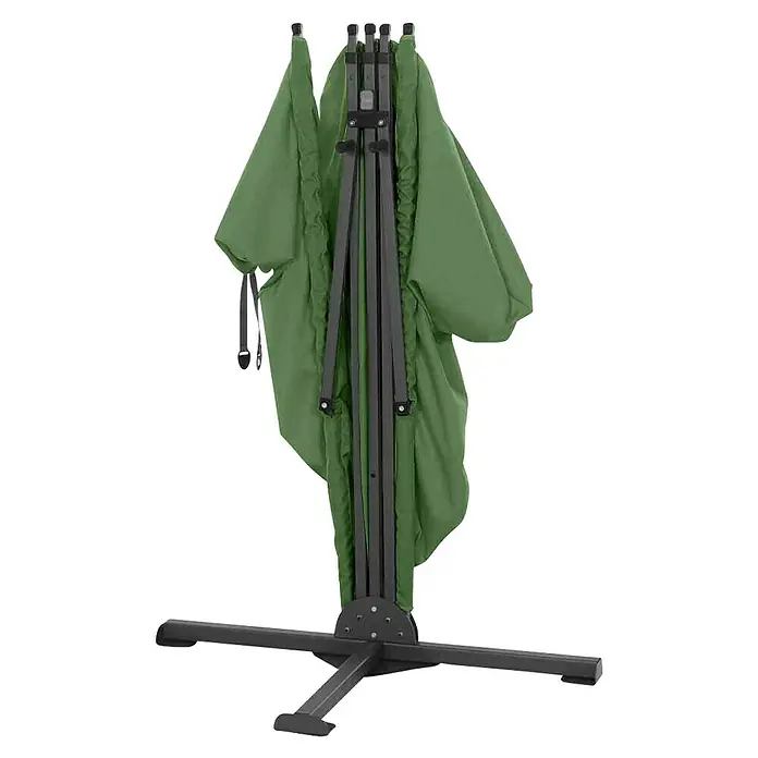 Siena Garden Sichtschutz Ben - 280 x 150 cm, Grün/Anthrazit - Geschlossener grüner Ampelschirm mit schwarzem Gestell, ideal für den Garten oder die Terrasse.