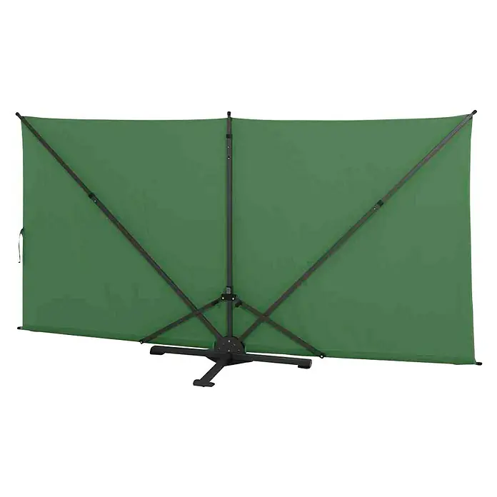 Siena Garden Sichtschutz Ben - 280 x 150 cm, Grün/Anthrazit - Nahaufnahme eines rechteckigen, grünen Sonnenschirms mit schwarzem Gestell. Ideal für Gartenmöbel und Außenbereiche.