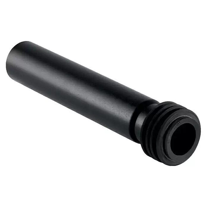 Geberit Einlaufgarnitur - Außendurchmesser: 32 mm - Schwarzes zylindrisches Rohr mit gerilltem Anschlussende.