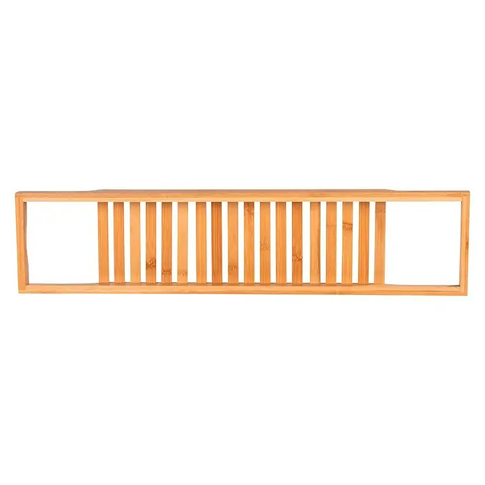 Wenko Bambusa Ablage - L x B x H: 16 x 70 x 4,5 cm, Bambus, Bambus - Holz Badewannenablage mit offenen Seitenteilen und vertikalen Lamellen für entspannende Badeerlebnisse.