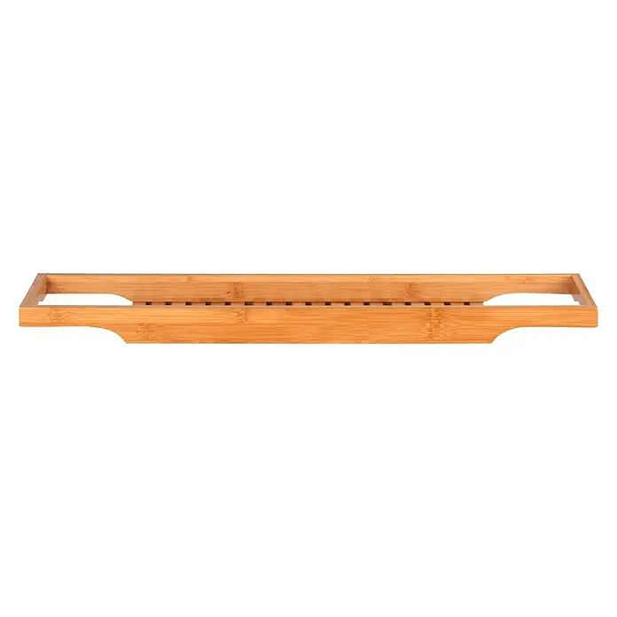 Wenko Bambusa Ablage - L x B x H: 16 x 70 x 4,5 cm, Bambus, Bambus - Badezimmerablage aus Bambus. Diese Badewannenablage bietet eine praktische und stilvolle Möglichkeit, Badutensilien griffbereit zu haben.