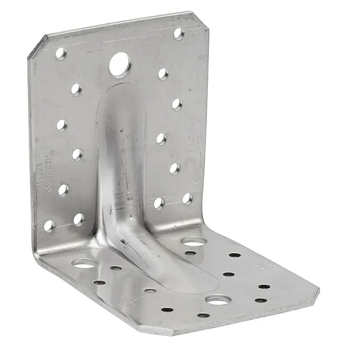 Simpson Strong-Tie Winkelverbinder ABR-S - 105 x 90 x 105 mm, Edelstahl, Gleichschenklig - Edelstahlwinkelverbinder für Holzkonstruktionen, mit zahlreichen Befestigungslöchern für eine sichere und stabile Verbindung.