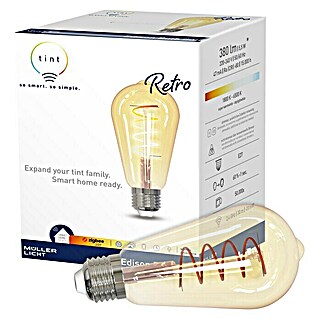 Müller-Licht Tint LED-Leuchtmittel Edison Retro (5,5 W, ST64, 380 lm, Bedienung von unterwegs)