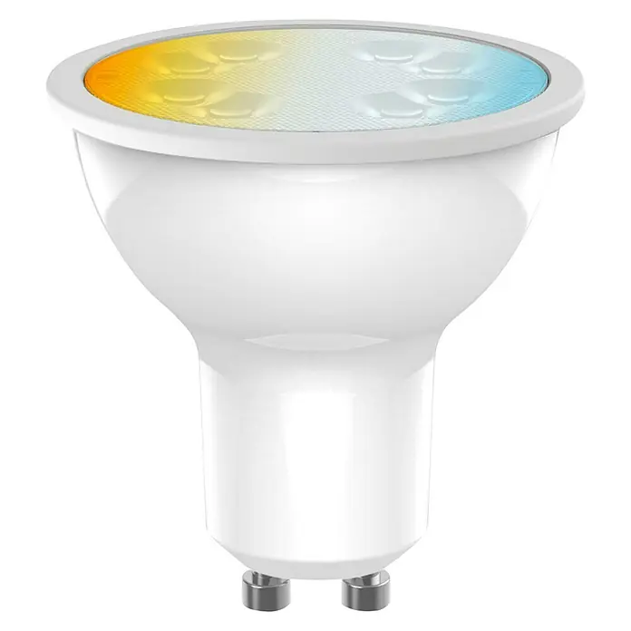 Müller-Licht Tint LED-Lampe - GU10, Dimmbar, Warmweiß, 350 lm, 5,1 W - Abbildung einer GU10 LED Lampe, die eine energieeffiziente Beleuchtungslösung mit Farbwechselfunktion bietet, ideal für moderne Haushalte.