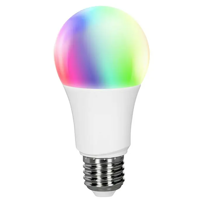 Müller-Licht Tint LED-Lampe - E27, Dimmbar, RGBW, 806 lm, 9,5 W - Farbige LED-Lampe mit E27-Sockel. Die Lampe ist weiß und leuchtet in verschiedenen Farben. Ideal für stimmungsvolle Beleuchtung.