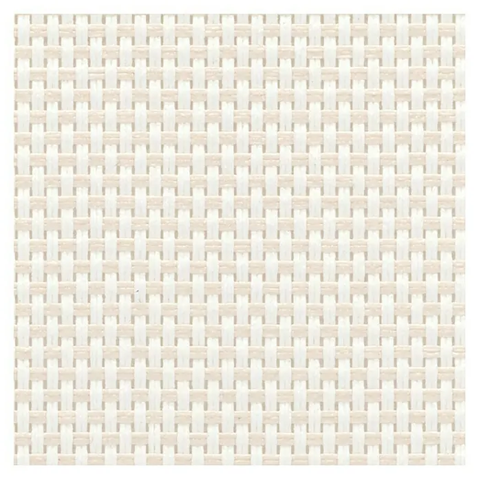Estor enrollable screen 10% - An x Al: 120 x 190 cm, Blanco lino - Primer plano de tejido textil beige, mostrando una textura tejida fina, ideal para muebles o revestimientos de pared.\n