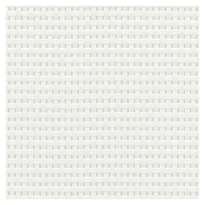 Estor enrollable screen 10% - An x Al: 220 x 250 cm, Blanco - Primer plano de un suelo de vinilo tejido blanco, que ofrece una opción duradera y elegante para áreas de alto tránsito.