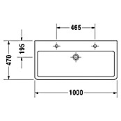 Duravit Vero Doppelwaschtisch (47 x 100 cm, Ohne Beschichtung, Beckenunterseite ungeschliffen, Keramik, Weiß)