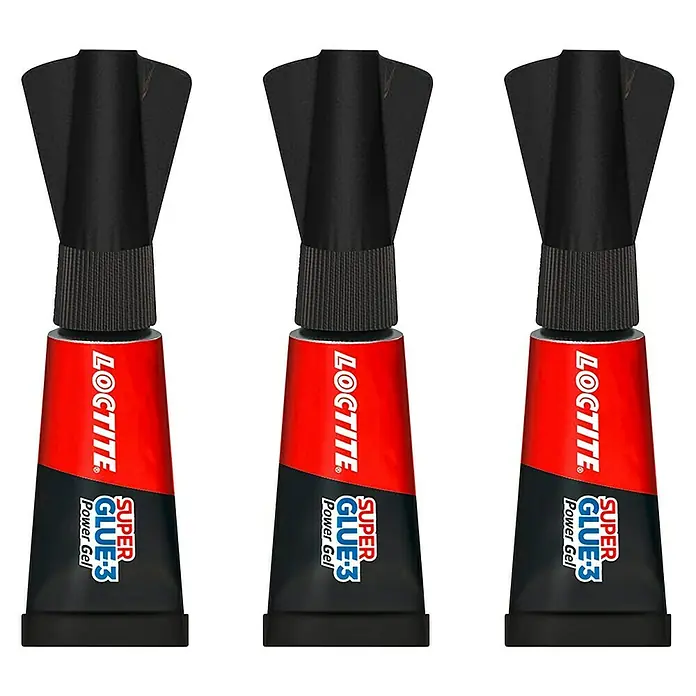 Loctite Adhesivo instantáneo Super Glue-3 Power flex - 1 g - Tres tubos de Loctite Super Glue-3 Power Gel, ideales para una adhesión rápida y fuerte de diversos materiales en el hogar y taller.