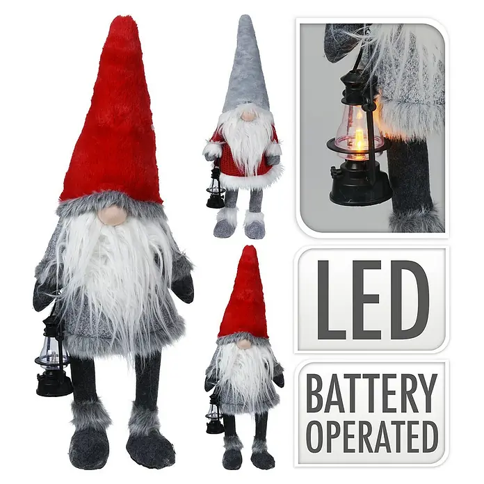 3 stuks Zweeds kerstkabouters, verlicht, handgemaakte onzichtloze pluche poppen, kerstdecoratie, feestdecoratie, speelgoed