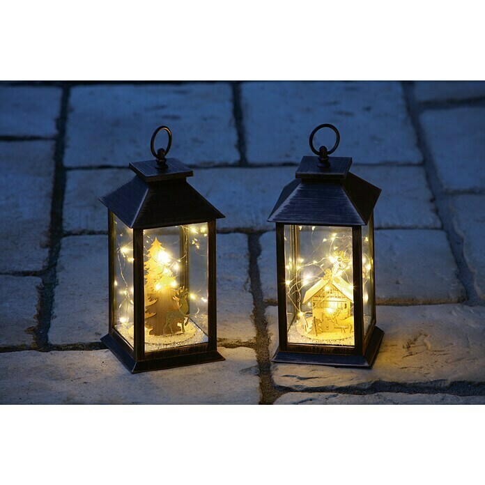 LED-Laterne Marta (L x B x H: 14 x 14 x 27 cm, LED-Beleuchtung, Braun) | BAUHAUS