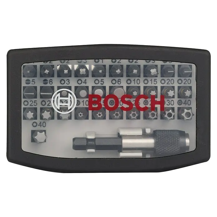 Bosch Bit-Set - ¼″ Sechskant - Ein Set verschiedener Schraubendreher-Bits von Bosch in einer praktischen Aufbewahrungsbox für Heimwerker und Profis.