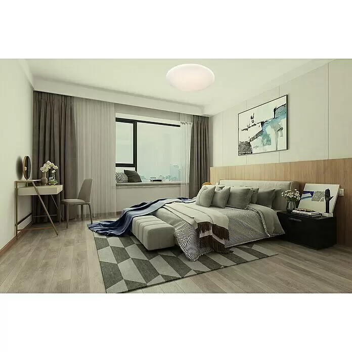 Tween Light LED-Deckenleuchte rund Venezia - 30 W, Ø x H: 500 mm x 7,5 cm, Weiß, Warmweiß - Stimmungsaufnahme