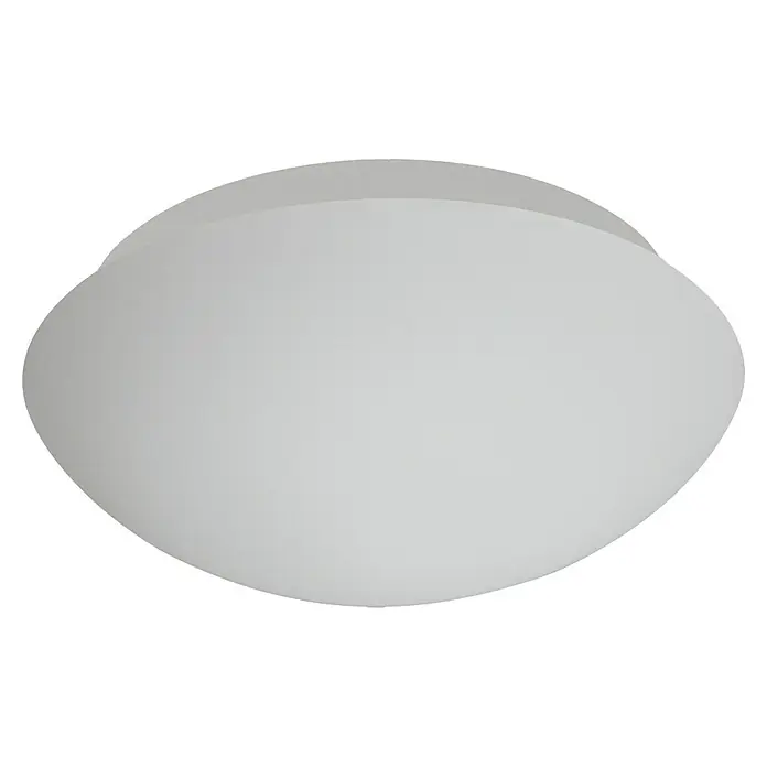 Tween Light Plafón redondo Taviano - 80 W, Ø x Al: 300 mm x 12 cm, Blanco - Un primer plano captura una moderna lámpara de techo LED ovalada en blanco sencillo, perfecta para interiores minimalistas.