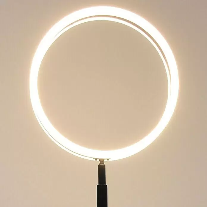 Lavida Ring LED-Stehleuchte - Höhe: 180 cm, Schwarz, Warmweiß - Anwendungsbeispiel