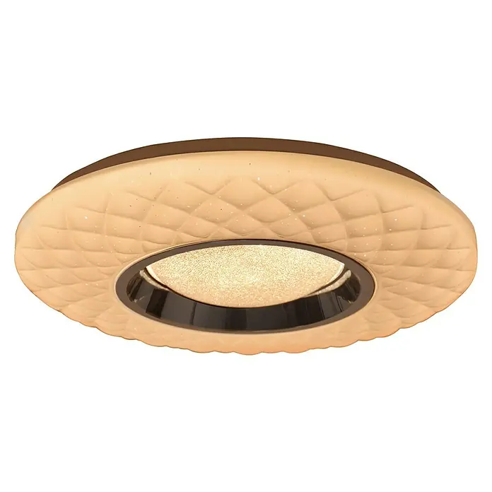 Tween Light Plafón LED redondo Begato - 24 W, Ø x Al: 395 mm x 6,5 cm, Blanco, Blanco cálido - La lámpara de techo presenta una luz cálida y un patrón acolchado decorativo, que ofrece una iluminación elegante a cualquier estancia.