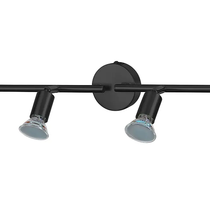 Tween Light LED-Deckenstrahler Bari - 16 W, L x B x H: 60,5 x 8 x 13,5 cm, Schwarz, Schwarz, Warmweiß - Moderne schwarze Track-Leuchte mit zwei Strahlern, die sich ideal für die Akzentuierung von Wohnräumen eignet. Elegantes Design für jeden Raum.