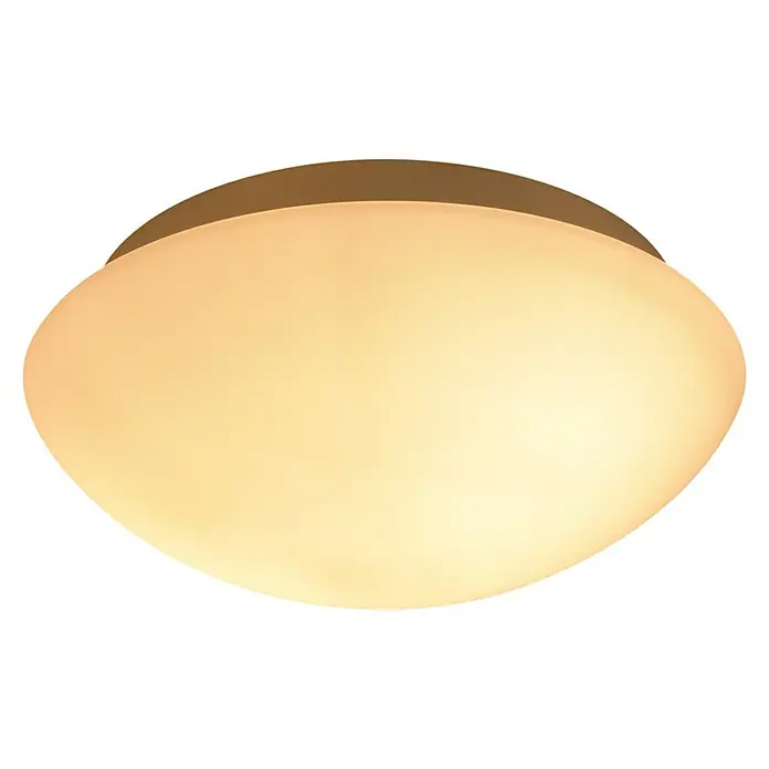 Tween Light Deckenleuchte rund Taviano - 80 W, Ø x H: 300 mm x 12 cm, Weiß - Nahaufnahme einer modernen, runden Deckenleuchte mit sanftem, warmem Licht und einer schlichten Halterung. Ideal für stilvolle Beleuchtung.