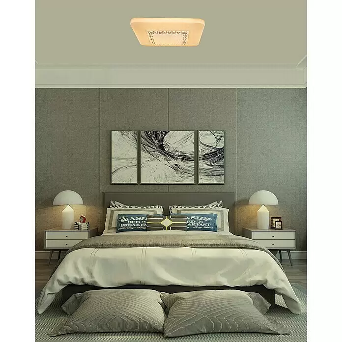 Tween Light LED-Deckenleuchte Maxena - 24 W, L x B x H: 43 x 43 x 6,8 cm, Weiß, Warmweiß - Stimmungsaufnahme