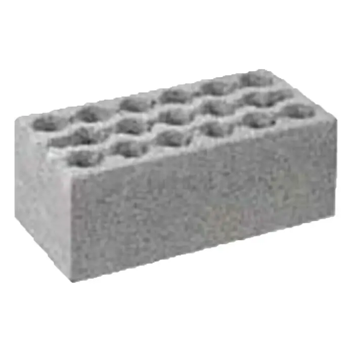BHS Zaragoza Ladrillo Hormigón Gero - 10 x 25 cm, Gris - Bloque hueco de hormigón gris con forma rectangular, utilizado para proyectos de construcción y mampostería.