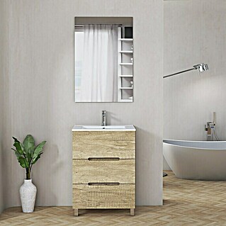 Mueble de lavabo Lanza (L x An x Al: 38,6 x 60 x 83,3 cm, Nature)