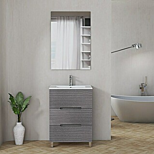 Mueble de lavabo Lanza (L x An x Al: 38,6 x 70 x 83,3 cm, Ceniza)